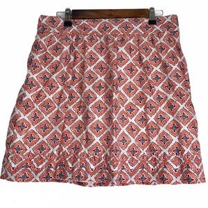 Ann Taylor LOFT Orange/Blue Design Skirt